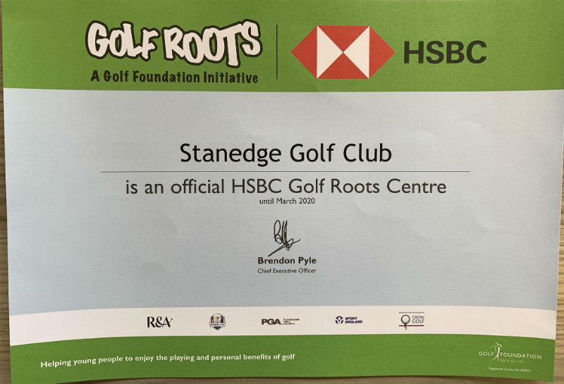 Golf Roots Certificate